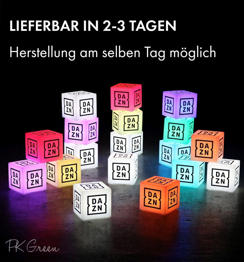 LED-Tischleuchte personalisiert, Leuchtreklame kundenspezifisch mit Ihrem Logo, Kugel Leuchtkasten