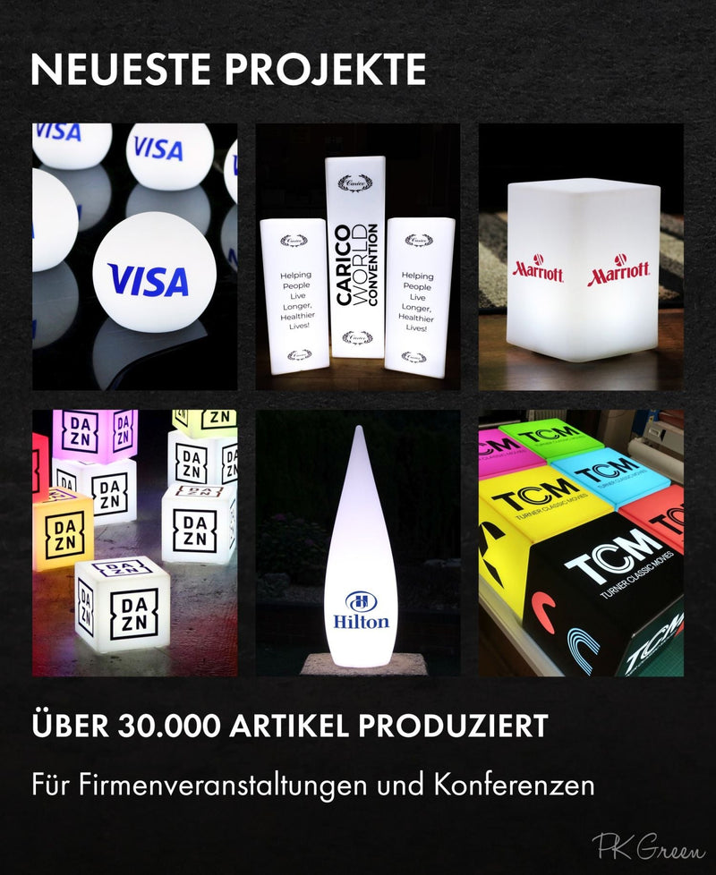Grosser freistehender Werbe-Leuchtwürfel mit Farbwechsel, kundenspezifische Logo-Lichtwerbung