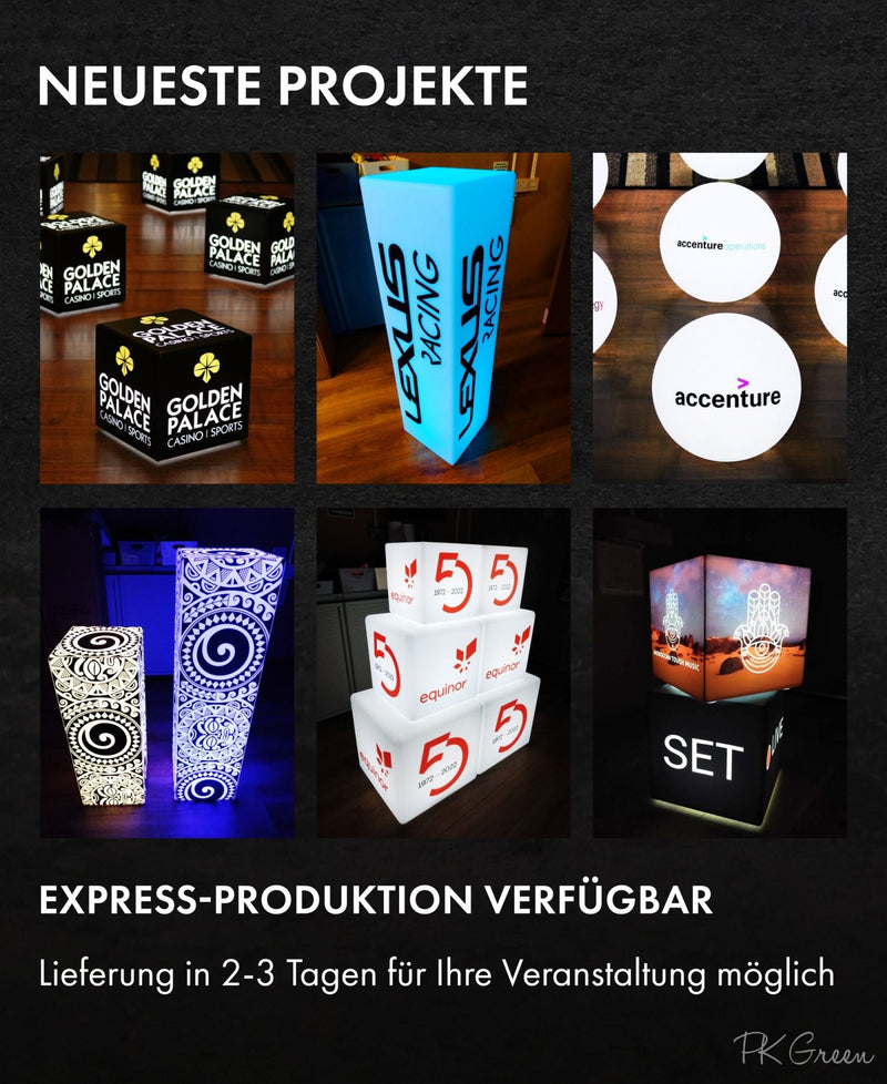 Personalisierter Wassertropfen Leuchtkasten mit Logoaufdruck, Freistehendes Werbeschild für Businessevent, Messe, Ausstellung, Firmenevent, Konferenz