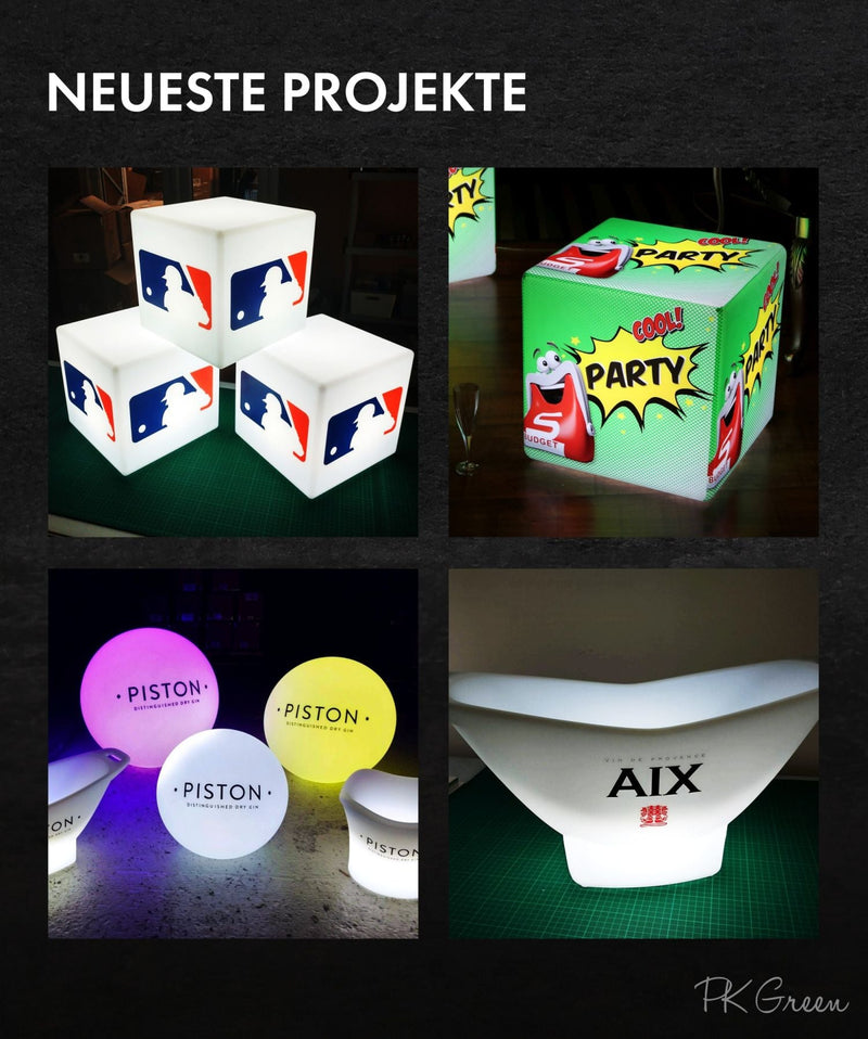 Grosser freistehender Werbe-Leuchtwürfel mit Farbwechsel, kundenspezifische Logo-Lichtwerbung