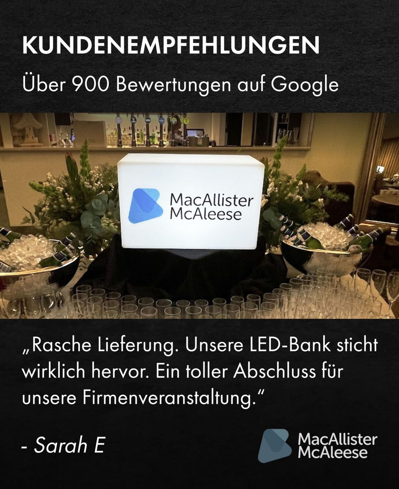 Individualisiertes Werbemittel LED-Stehlampe mit Marken-Design Logo mit Hintergrundbeleuchtung