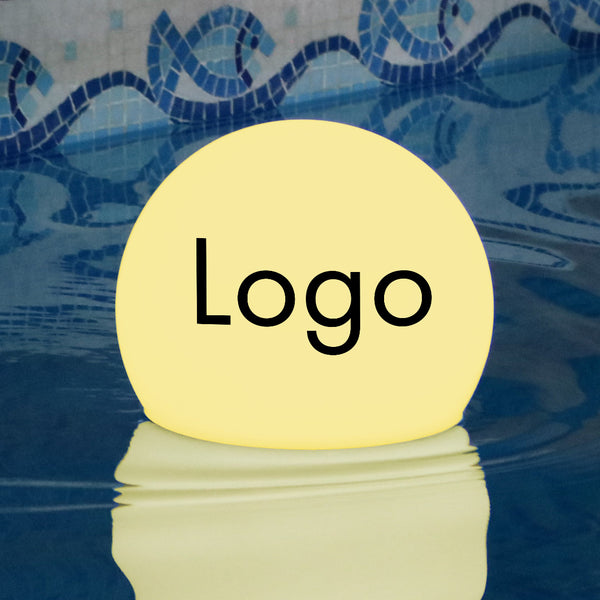 Pool-Beleuchtung mit Markenaufdruck Personalisierte Schwimmkugel, Logo-Leuchtkasten Kugel, Werbeschild für Firmenevent, Konferenz, Einweihungsparty