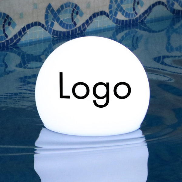 Schwimmende Pool-Beleuchtung mit Logo, Personalisierte Beleuchtete Schwimmkugel für Firmenevent, LED-Kugellampe für Konferenz, Firmenveranstaltung