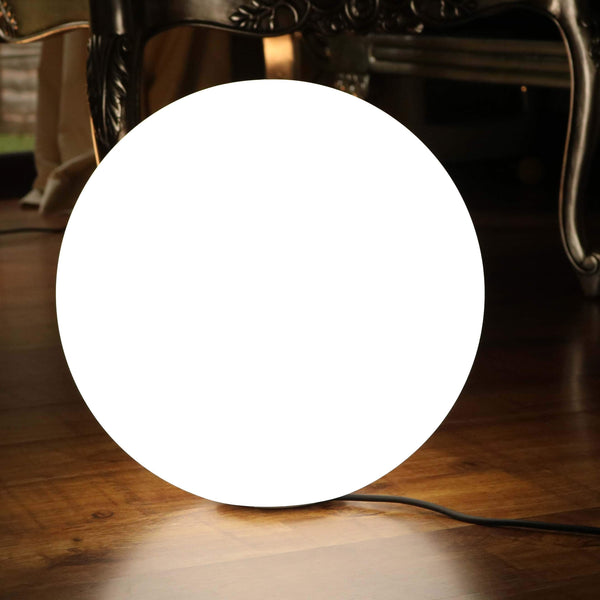 60cm Dimmbare LED Kugel Bodenlampe, Grosse Stehleuchte, Weisse E27 Glühbirne