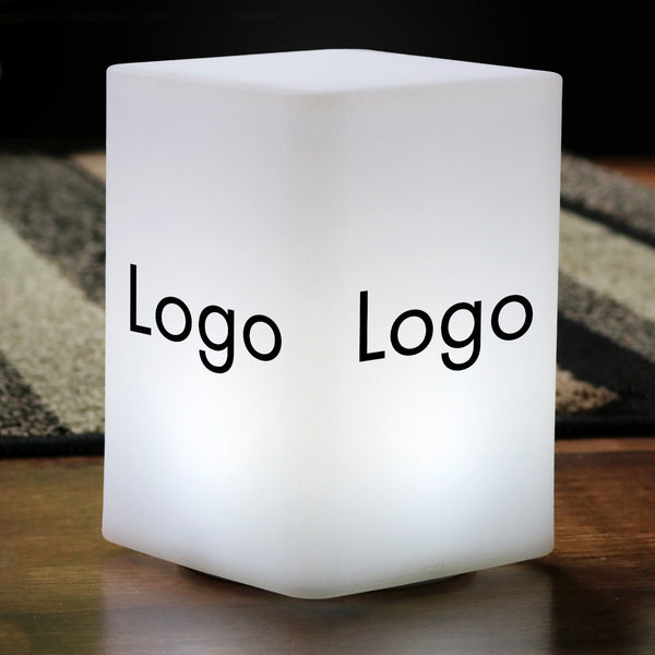 Personalisierter Leuchtkasten, Lightbox mit Markenlogo für Konferenz, Business-Event Dekoration, Individuelles Würfel-Leuchtschild Block Totem-Schild