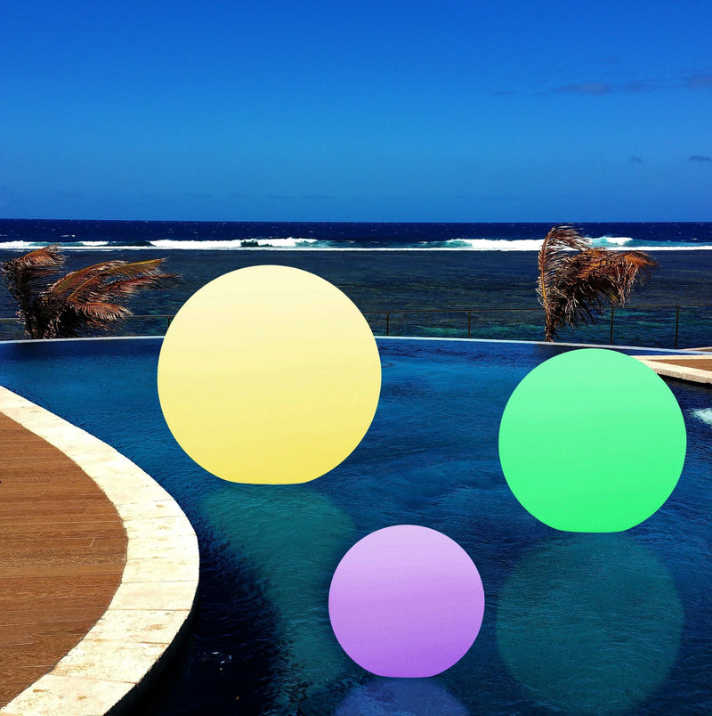 60 cm Grosse Schwimmkugel, Wasserdichte LED Gartenkugel, Poolleuchte mit Farbwechsel