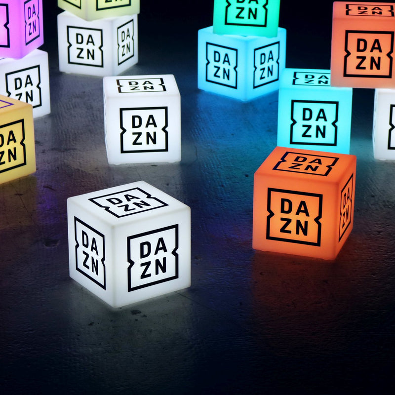 Personalisierter Lichtkasten mit Logo Leuchtwürfel, Mehrfarbiges LED-RGB-Werbeschild Kabellos, Marken-Leuchtkasten für Konferenz, Schild Firmenevent