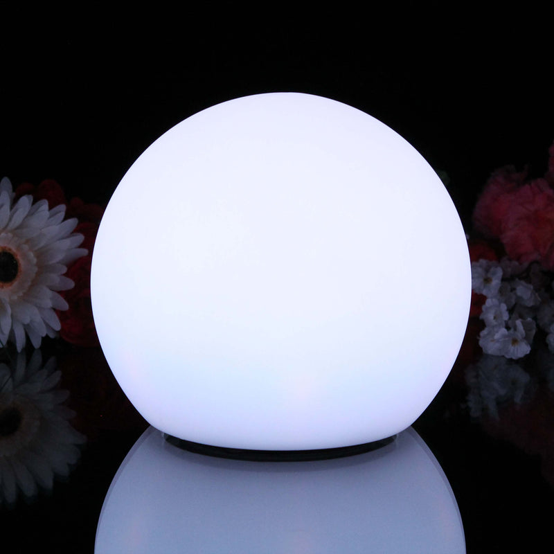 Runde kabellose Nachttischlampe, mehrfarbiges LED Stimmungslicht, 20cm