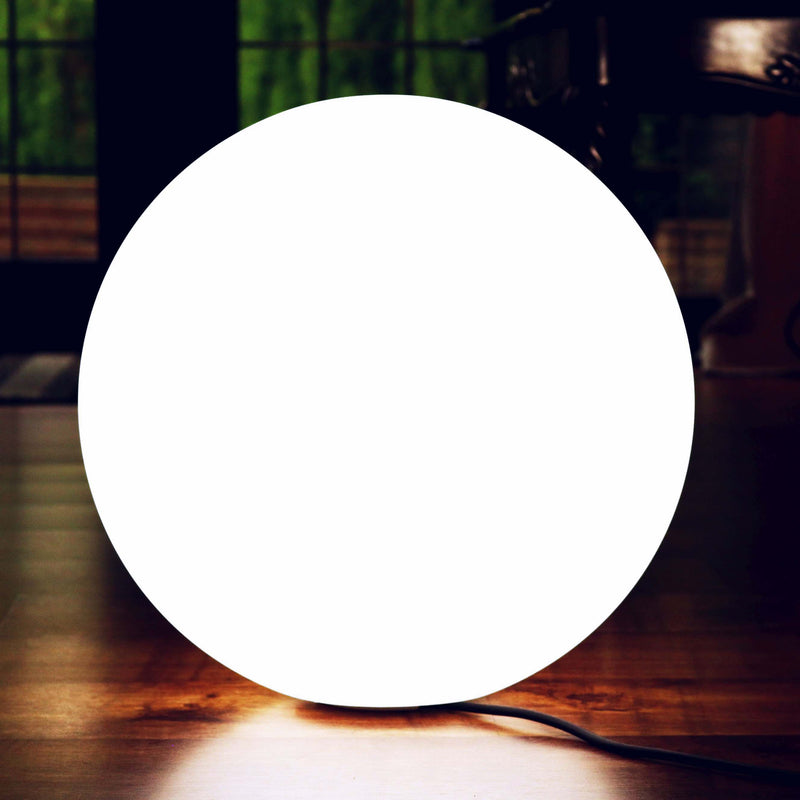 LED Stehlampe, 40cm Kugel Licht, E27 Leuchtmittel installiert