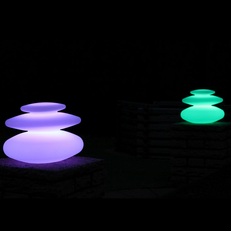 Dekorative LED Outdoor Tischlampe ohne Kabel, mehrfarbig, 27cm