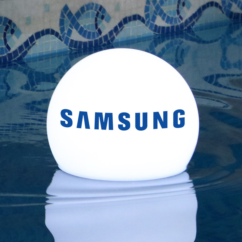 Schwimmende Pool-Beleuchtung mit Logo, Personalisierte Beleuchtete Schwimmkugel für Firmenevent, LED-Kugellampe für Konferenz, Firmenveranstaltung