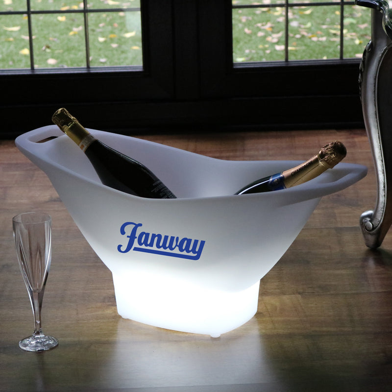 Grosse Lightbox, auf Kundenwunsch personalisiert, LED Eiskübel Sekt-/Wein-Kühler, individuelles Logo