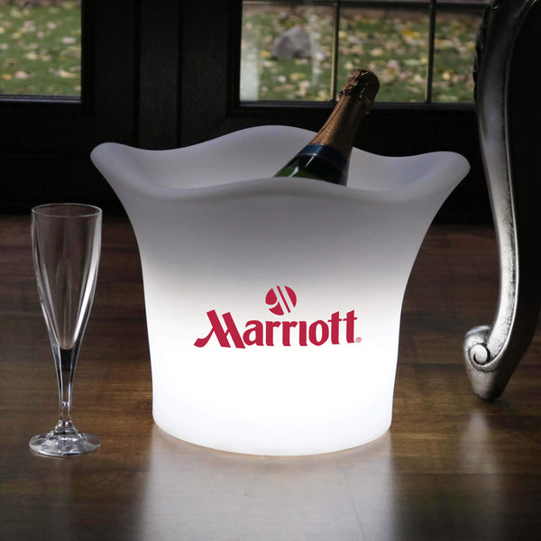  LED-Weinkühler Eiskübel Champagner personalisiert individueller Leuchtkasten mit Logo-Lichtwerbung