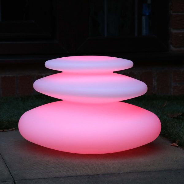 Dekorative LED Outdoor Tischlampe ohne Kabel, mehrfarbig, 27cm